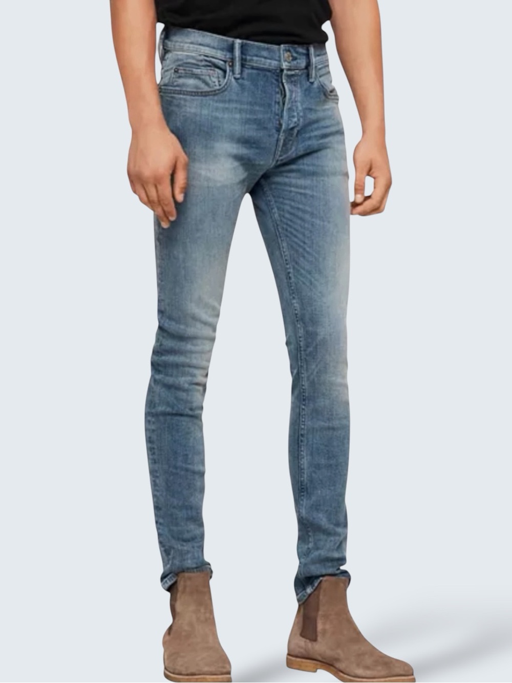 AllSaints Ione Cigarette Jeans Mens 32 Slim Skinny Medium Wash Denim